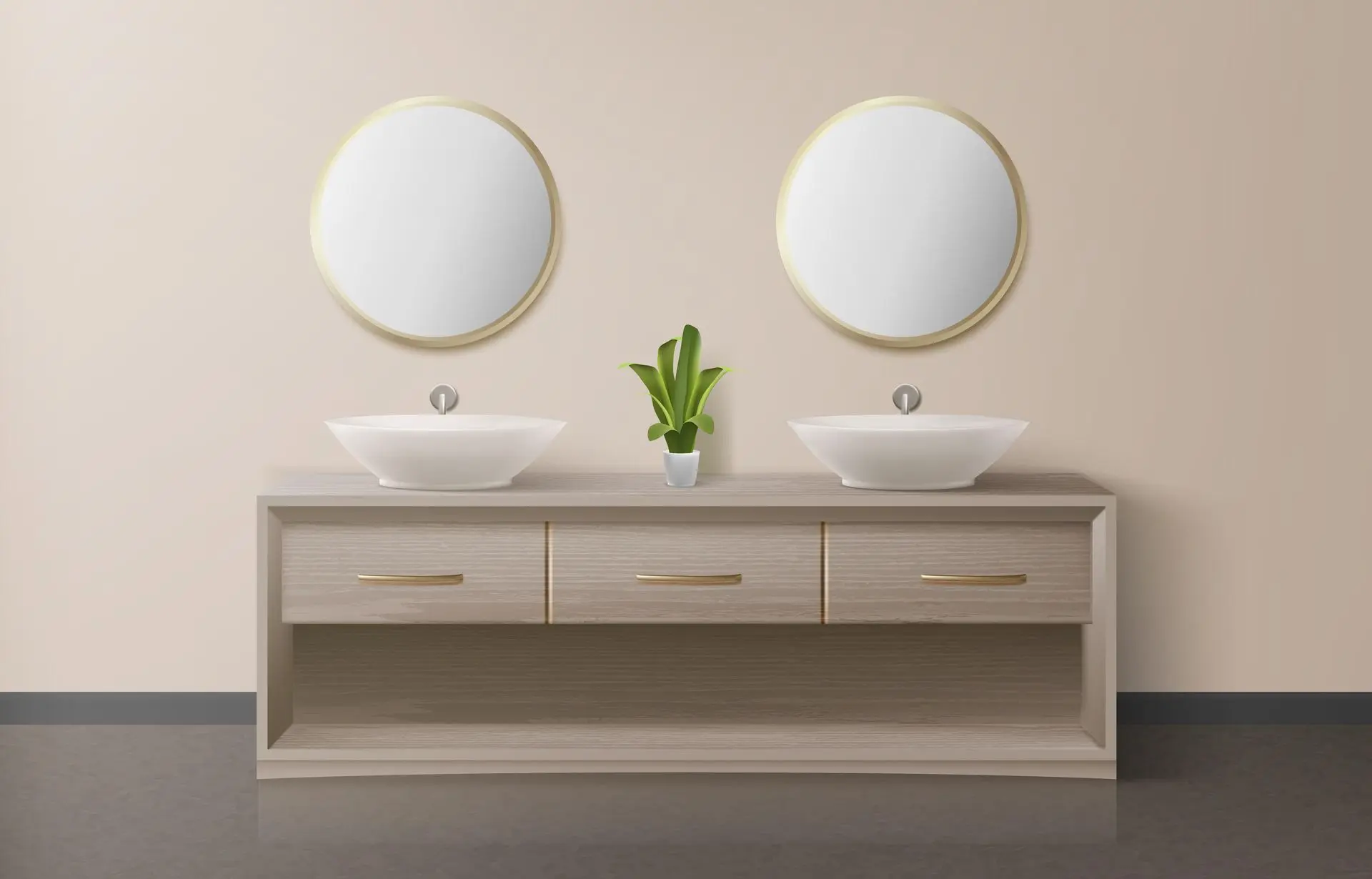 Modern Bathroom Vanity Cabinets Moisture-Resistant Construction