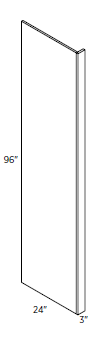 Refrigerator End Panel 24"W 96"H with 3" return