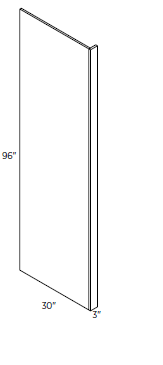 Refrigerator End Panel 30"W 96"H with 3" return