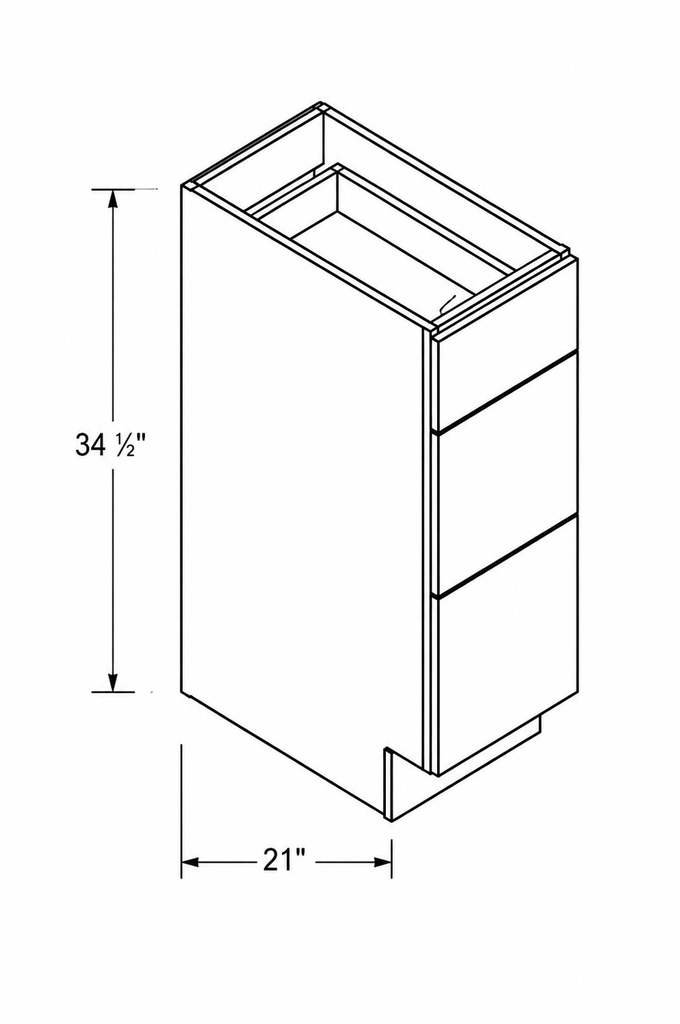 Vanity 3 Drawer Base Cabinet 15"
