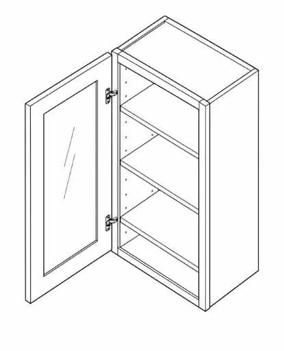 [SW_W3030GD] Wall Glass Door Cabinet 30"W 30"H
