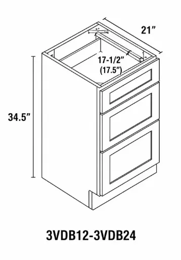 [SG_VDB24-3] Vanity 3 Drawer Base Cabinet 24"